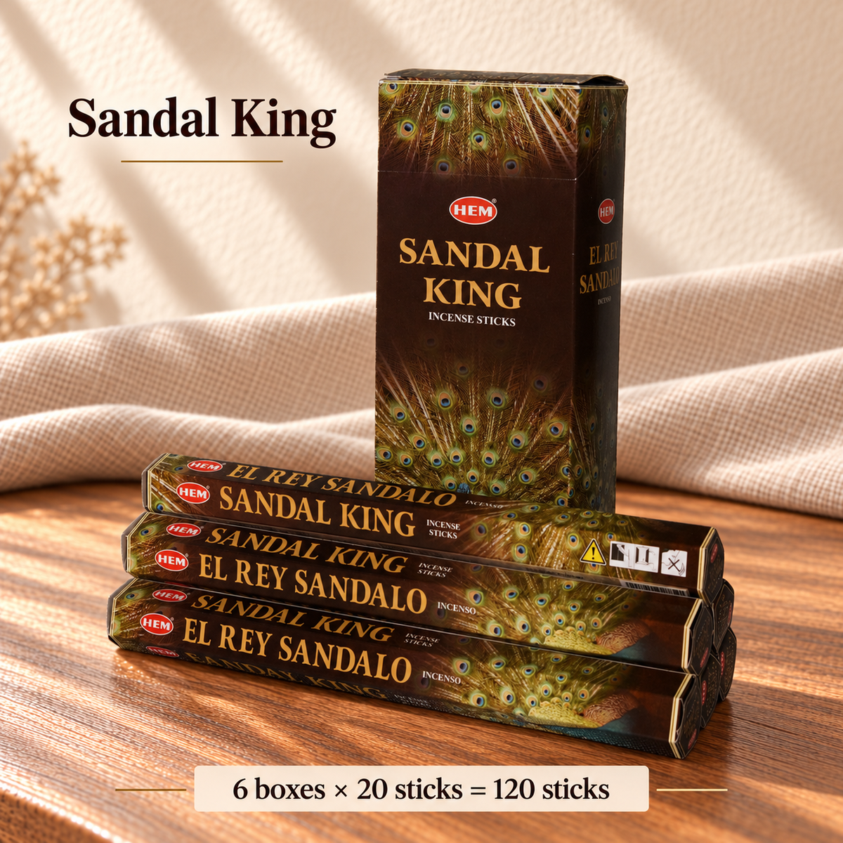 TB638749526507-22 | Sandal King | 6 boxes × 20 sticks = 120 sticks