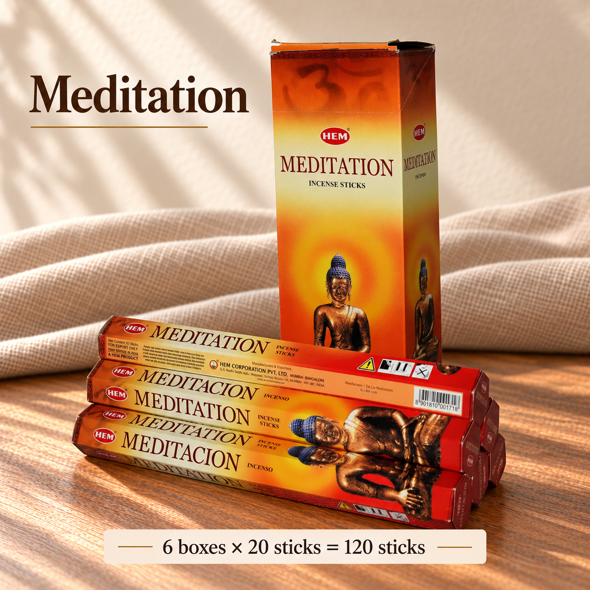 TB638749526507-32 | Meditation | 6 boxes × 20 sticks = 120 sticks