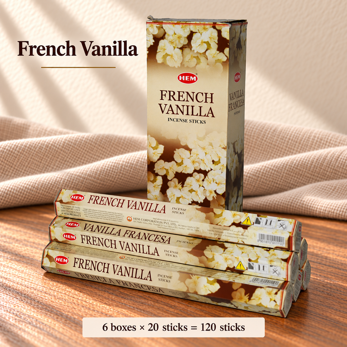 TB638749526507-37 | French Vanilla | 6 boxes × 20 sticks = 120 sticks