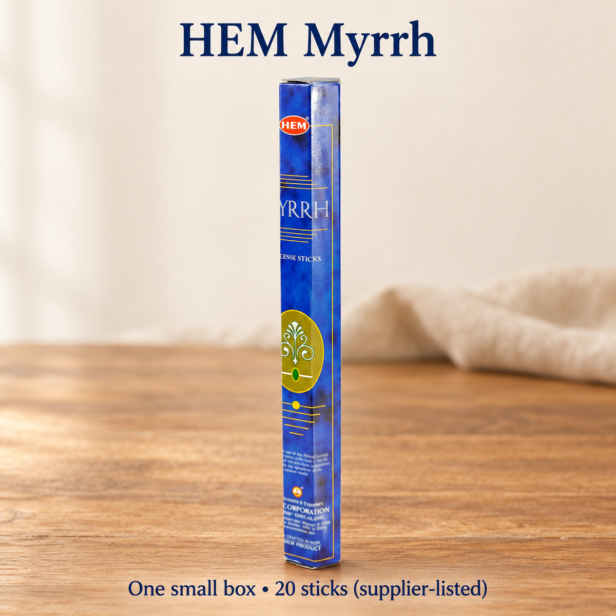 HEM Myrrh Incense Sticks — 20-Stick Small Box | variant-01