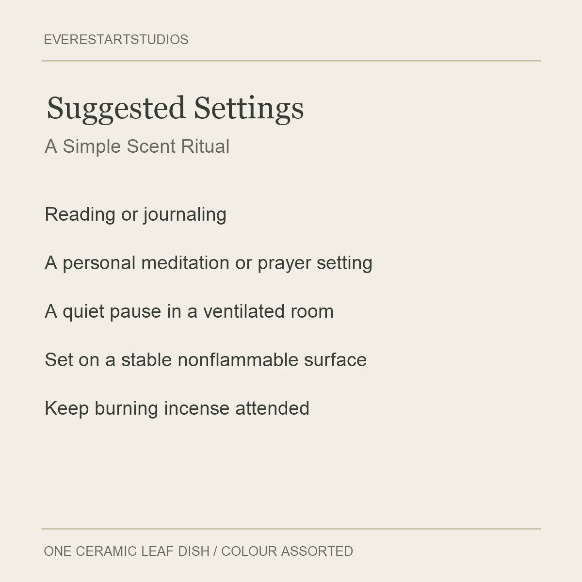 Ceramic Leaf Incense Dish — Suggested Settings