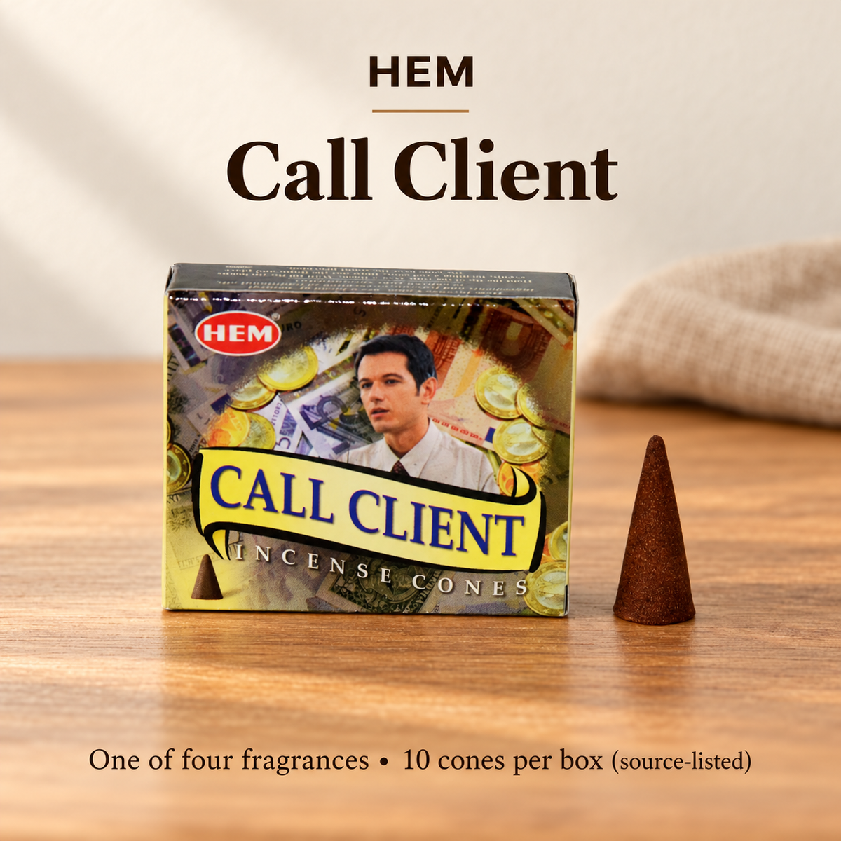 HEM Four-Fragrance Incense Cone Set — 4 Boxes /40 Cones | product-03
