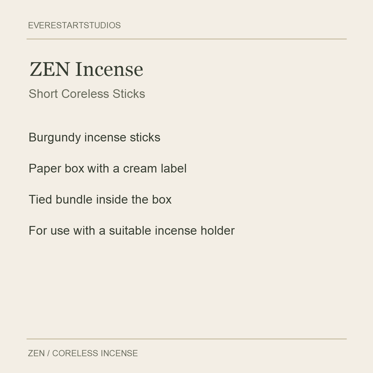 ZEN Short Coreless Incense — ZEN Incense
