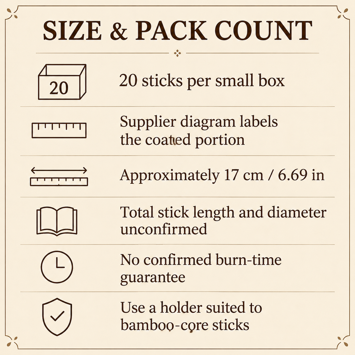 Mysore Sandal Incense — 20-Stick Small Box — size