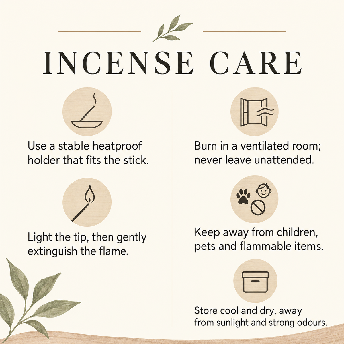 Nepalese incense Care information