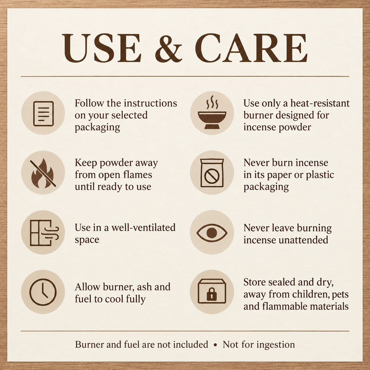Incense Powder Packs — Sonam Sang, Bum Drak & Lapchi | care