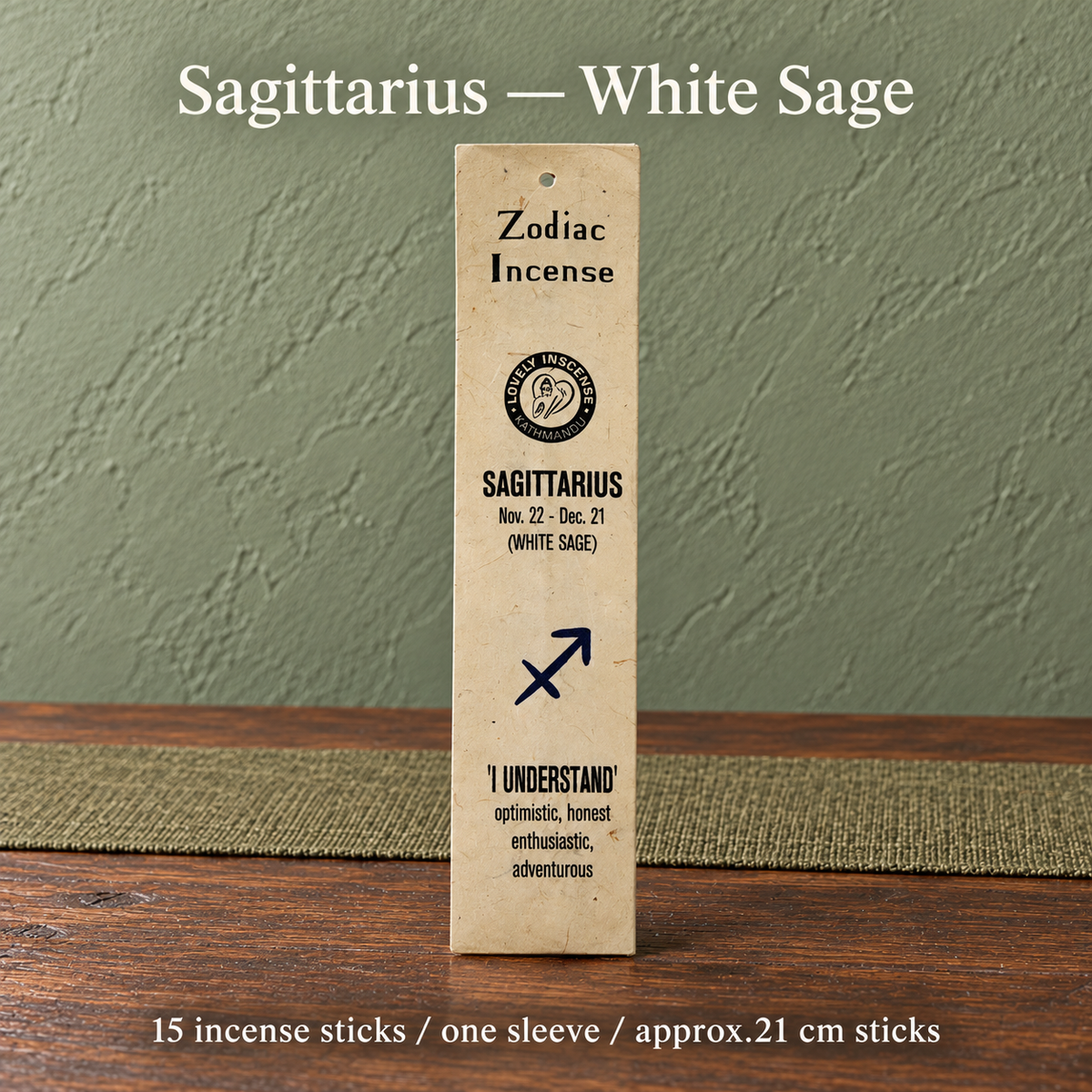 TB667556162962-09 | Sagittarius — White Sage | 15 sticks, approx.21 cm