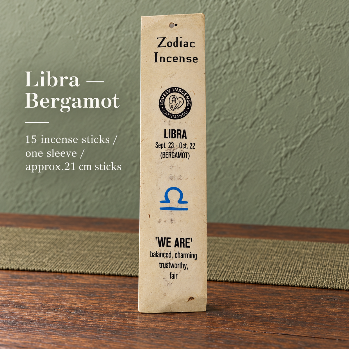 TB667556162962-12 | Libra — Bergamot | 15 sticks, approx.21 cm