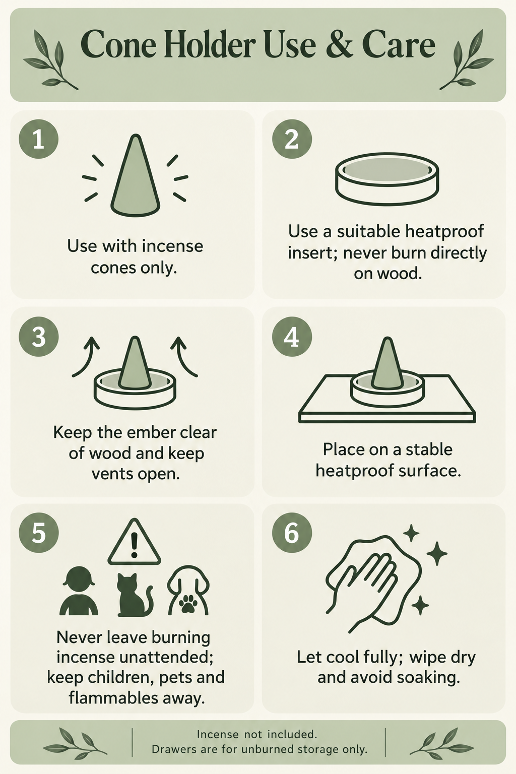 Pyramid cone holder Care information