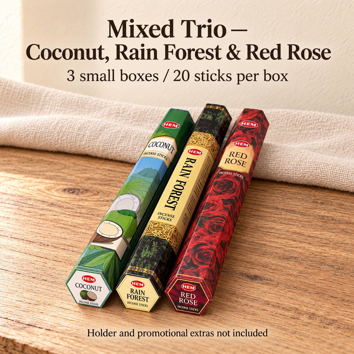 TB673928248711-02 | Mixed Trio — Coconut, Rain Forest & Red Rose | 3 small boxes