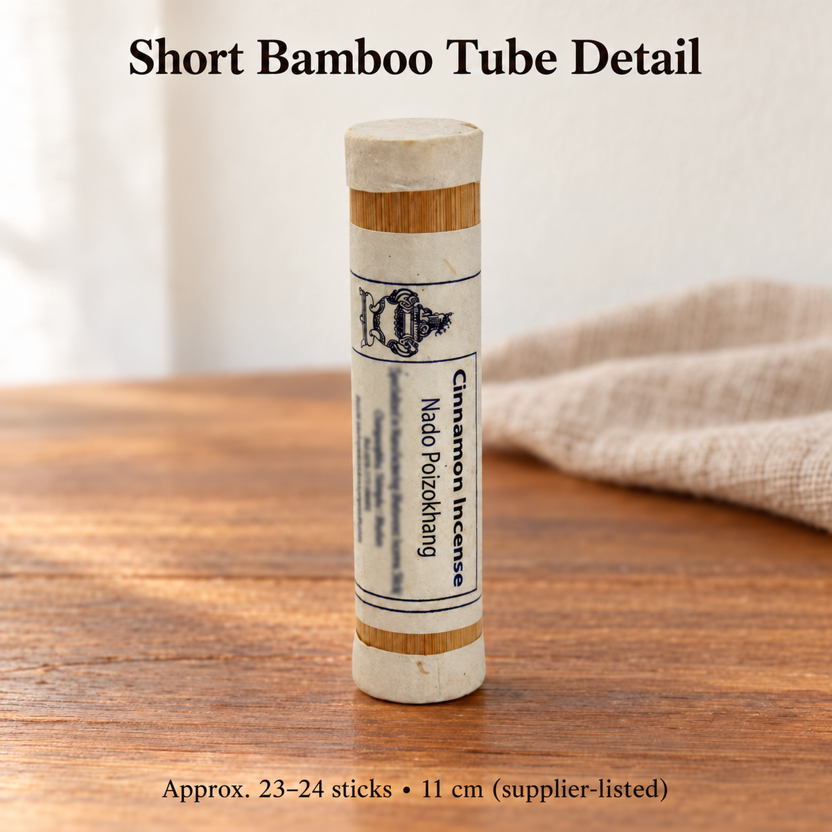 NADO Cinnamon Incense — Paper Box & Bamboo Tube Selections — short-tube-detail