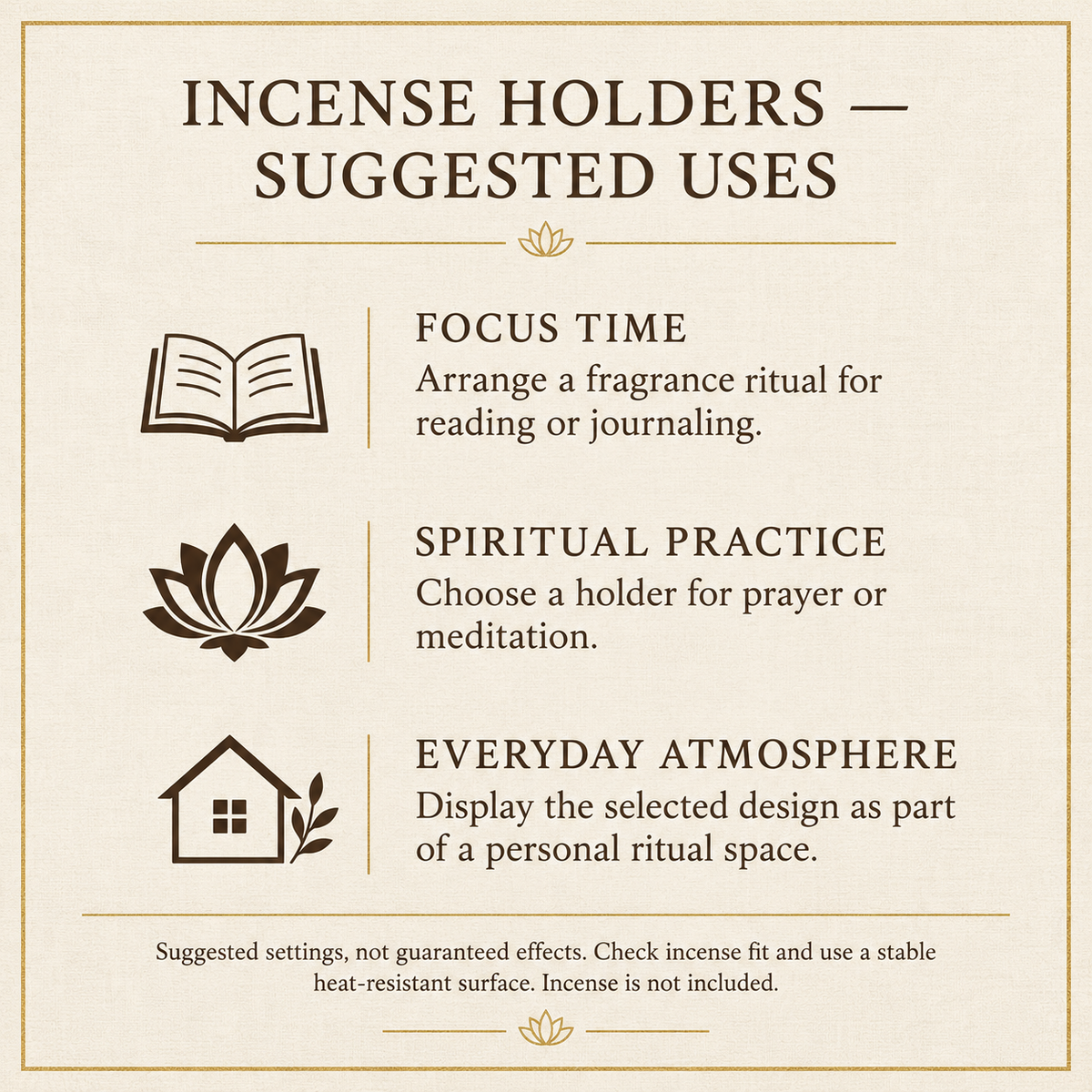 Incense holder suggested uses