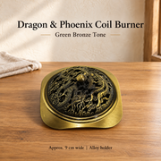 Dragon & Phoenix Coil Burner — Green Bronze Tone