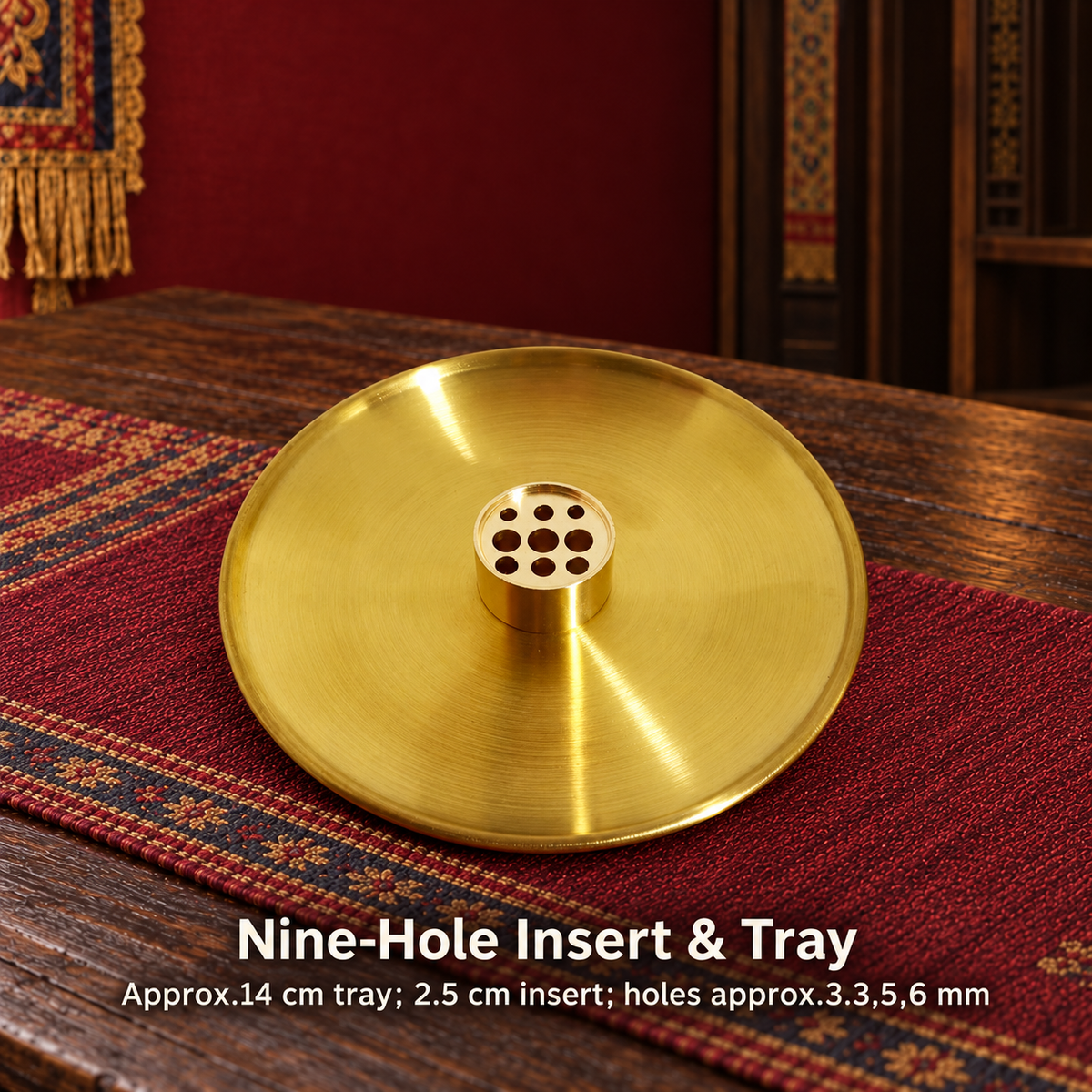 TB678859233451-06 | Nine-Hole Insert & Tray | Approx.14 cm tray; 2.5 cm insert; holes approx.3.3,5,6 mm