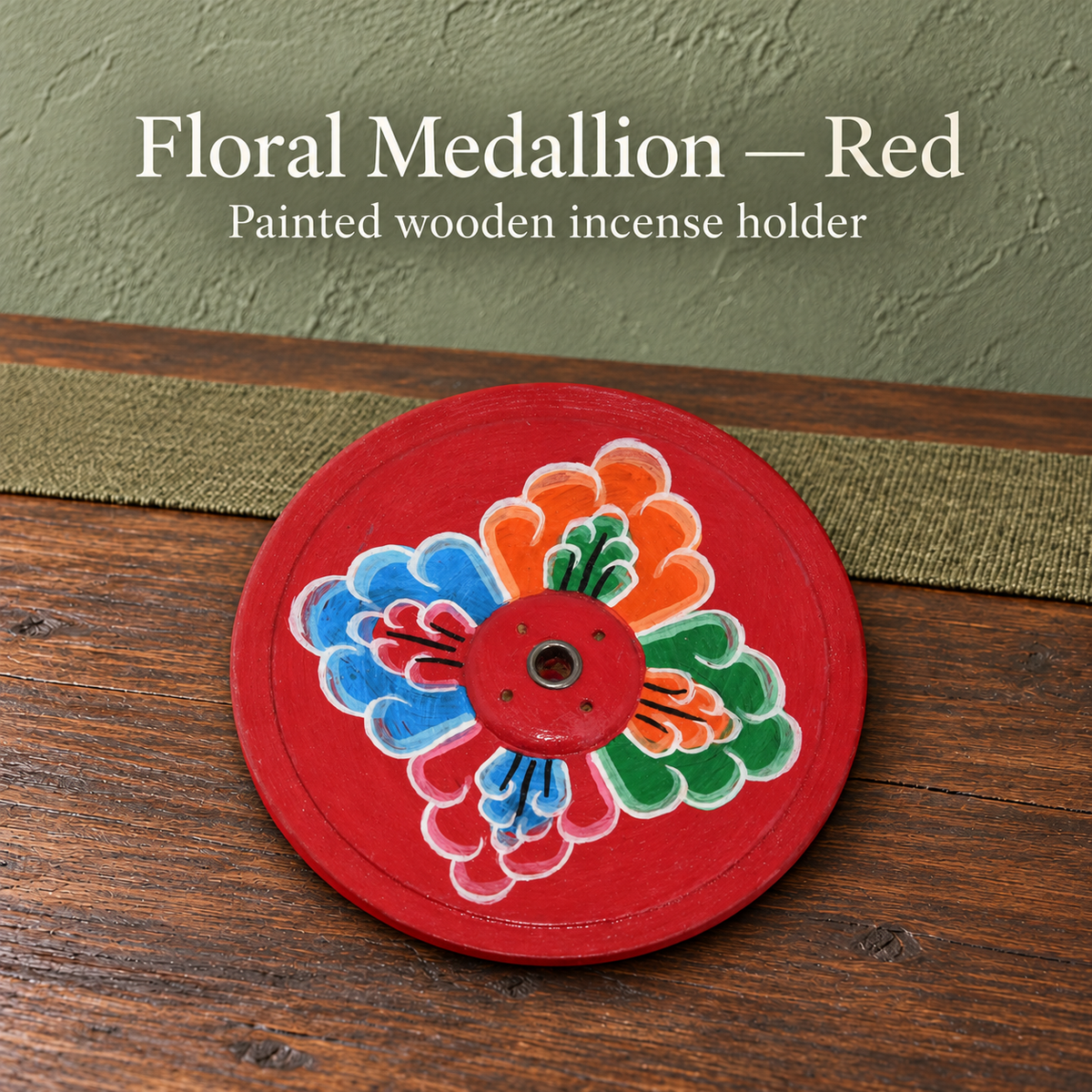 Floral Medallion — Red