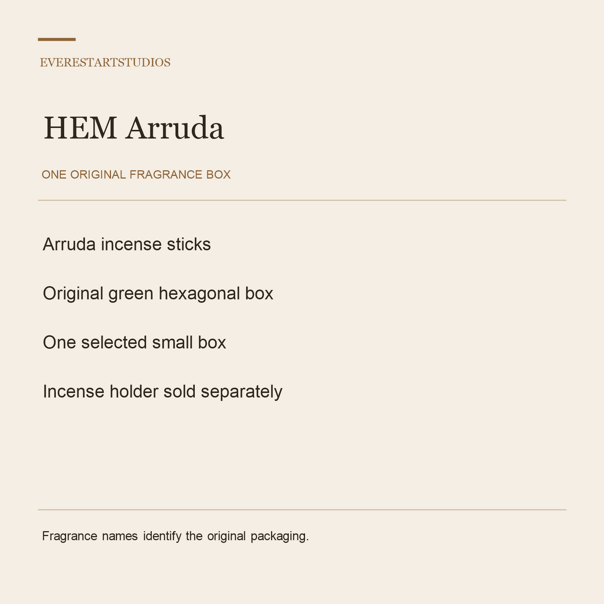 HEM Arruda incense — materials