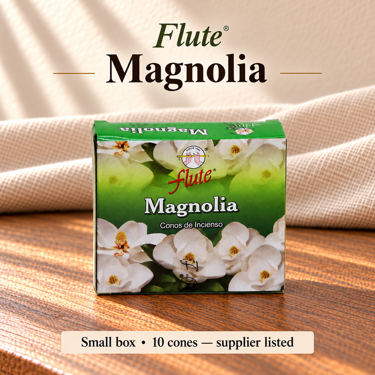 Flute Magnolia — small box, 10 cones supplier listed