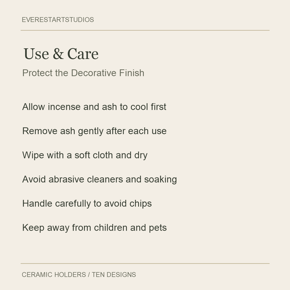 Decorative Ceramic Incense Holders — Use & Care