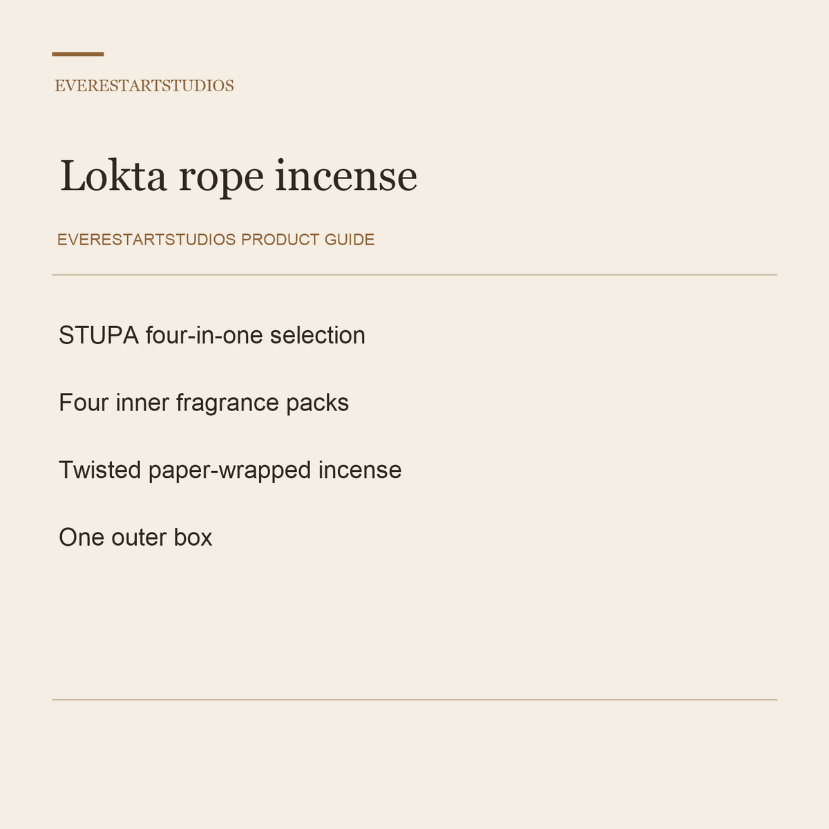 STUPA Lokta Rope Incense — Four-in-One Box, 60 Ropes — Lokta rope incense