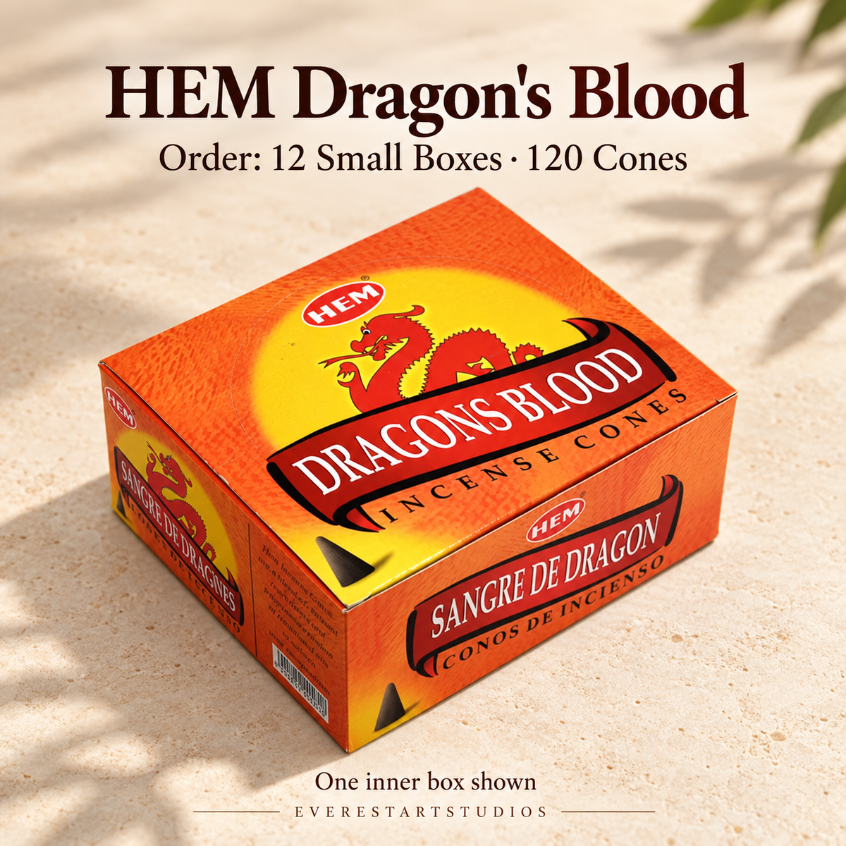 HEM Dragon's Blood, selected order12smallboxes120regularcones; one inner box shown