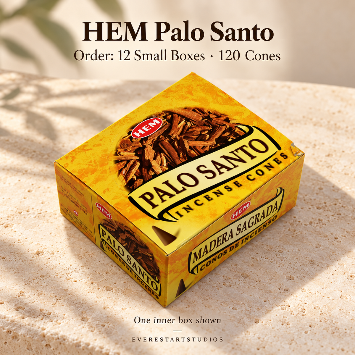 HEM Palo Santo, selected order12smallboxes120regularcones; one inner box shown
