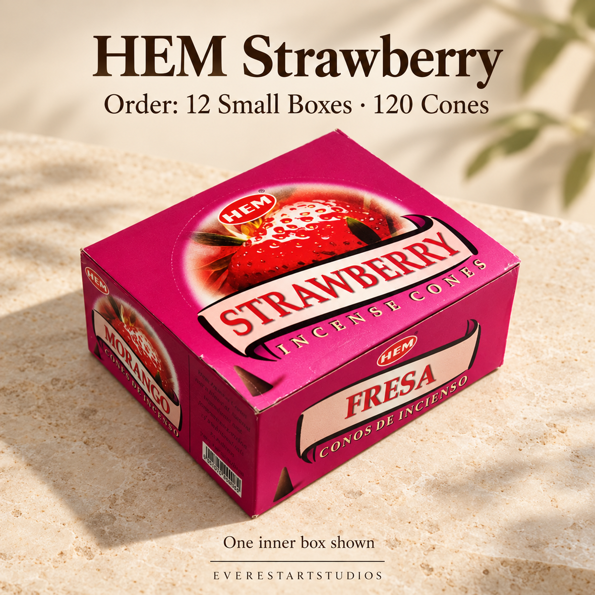 HEM Strawberry, selected order12smallboxes120regularcones; one inner box shown