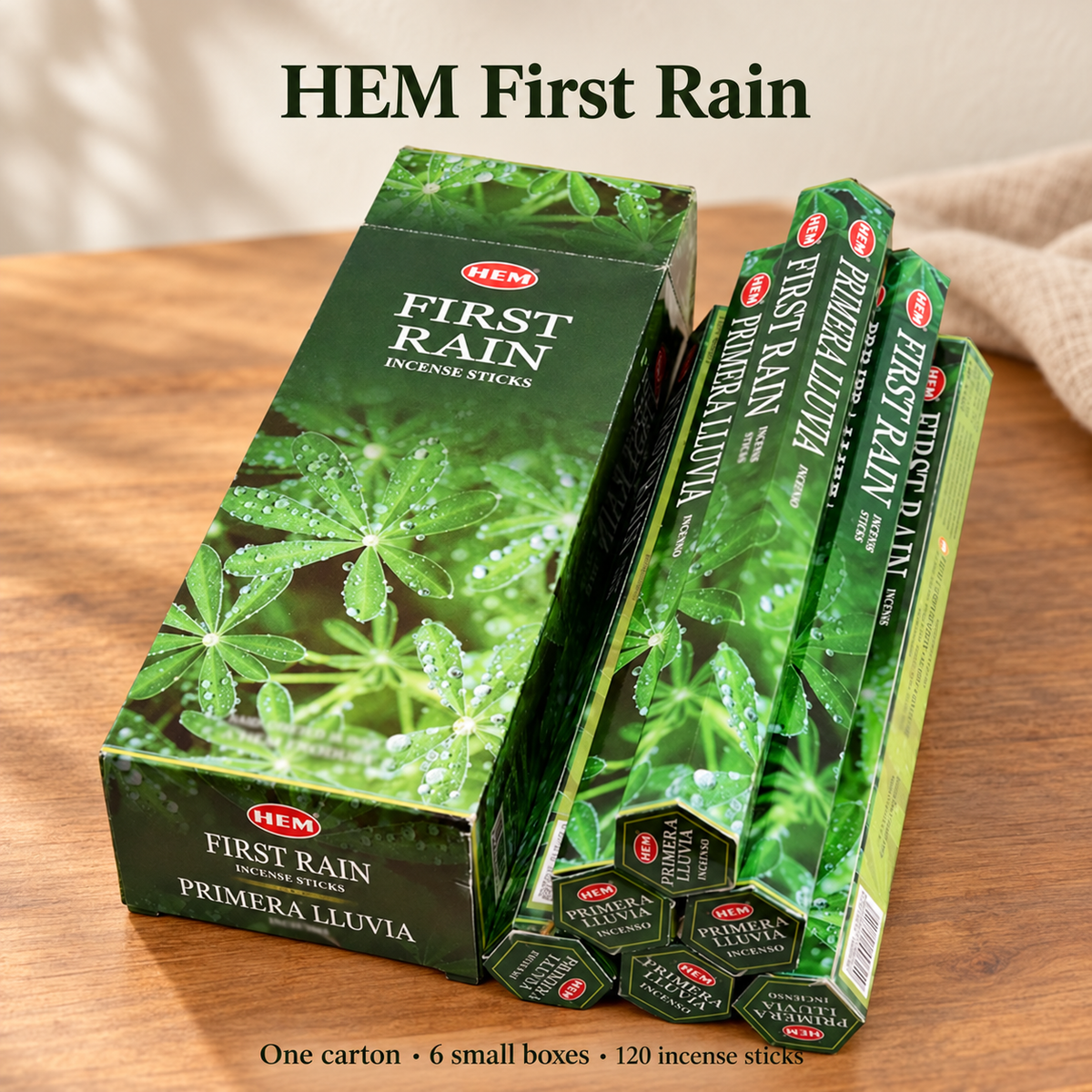 HEM First Rain Incense Sticks — Small Box or 120-Stick Carton — variant-02