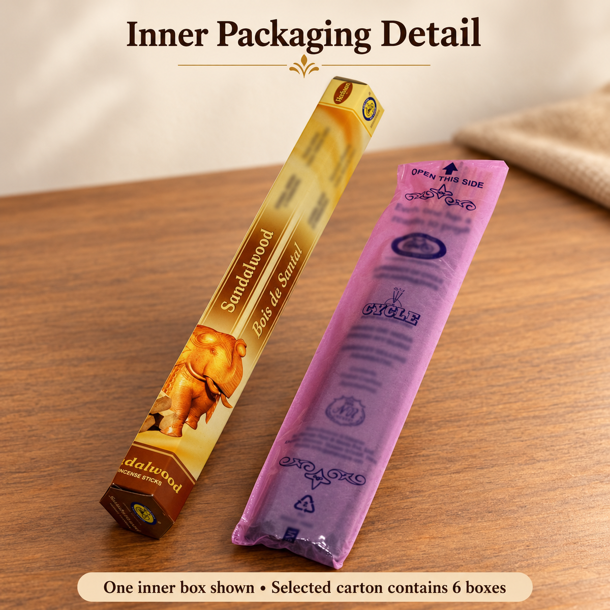 Cycle Herbsum Sandalwood Incense — Six-Box Carton, 120 Sticks | product-03