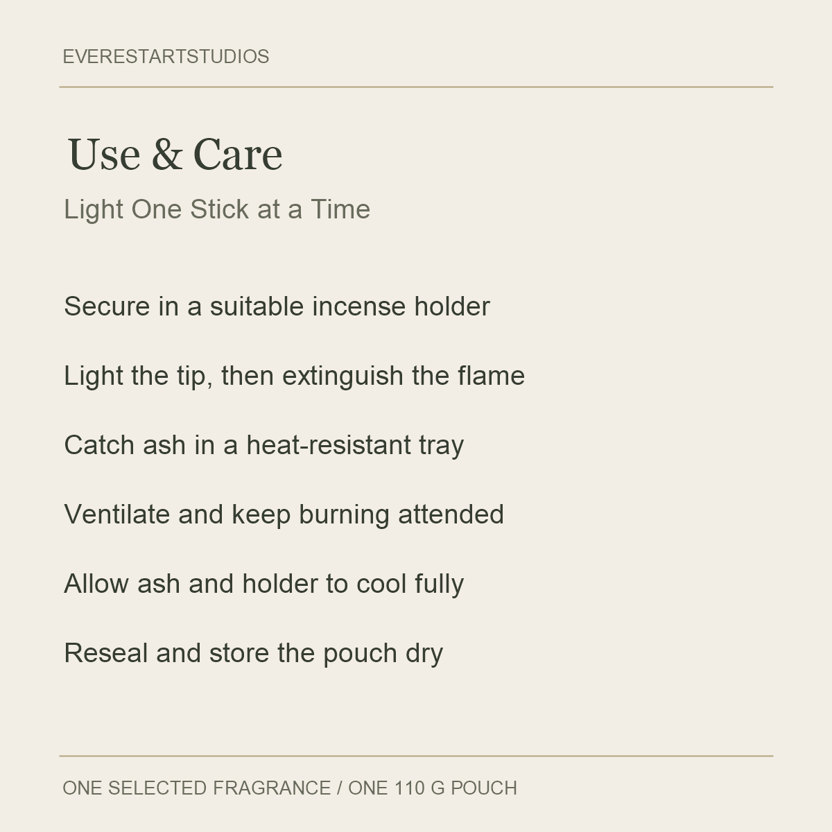 RAJ Incense Pouches — Use & Care