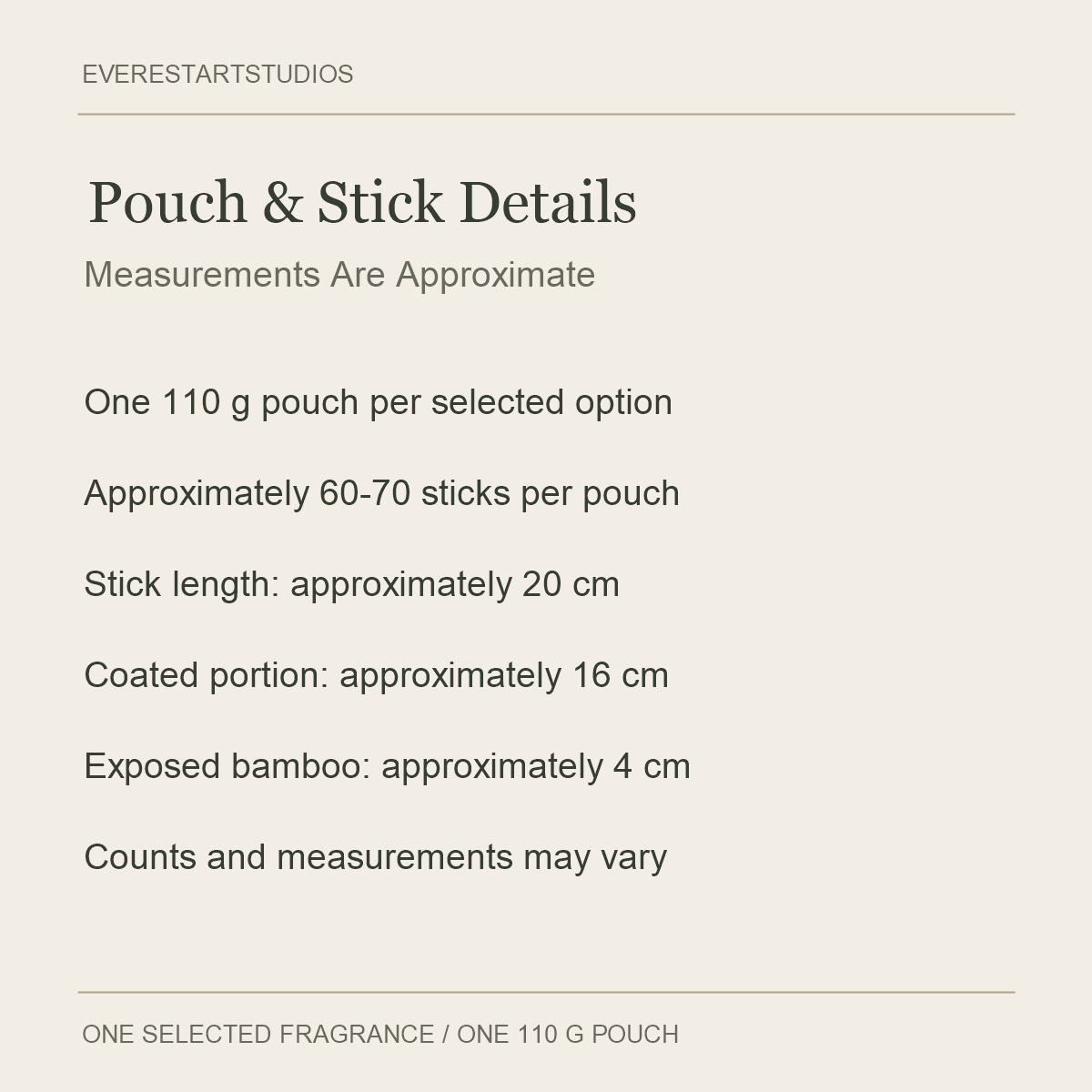 RAJ Incense Pouches — Pouch & Stick Details