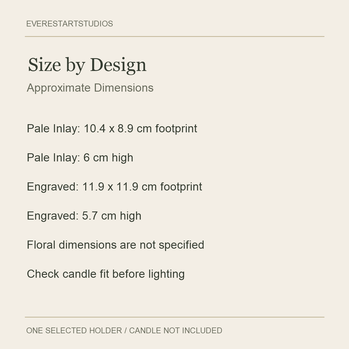 Brass-Tone Tray Candle Holders — Size by Design