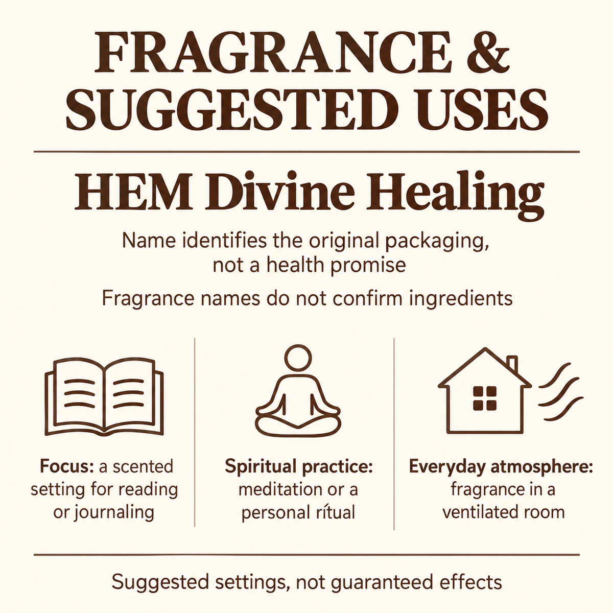 HEM Divine Healing Incense Sticks — 20-Stick Small Box — uses