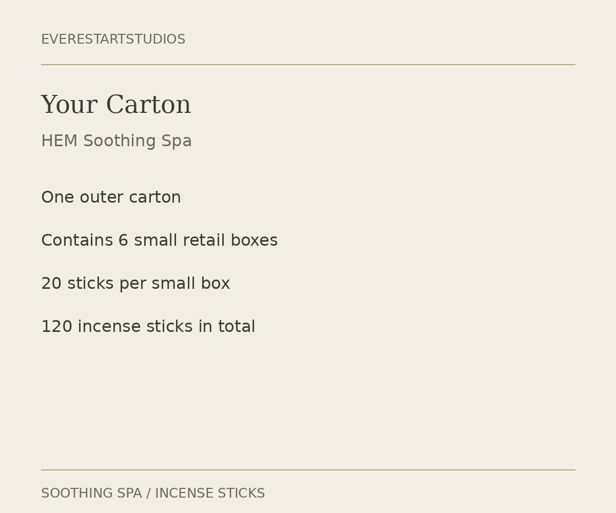HEM Soothing Spa carton — packaging