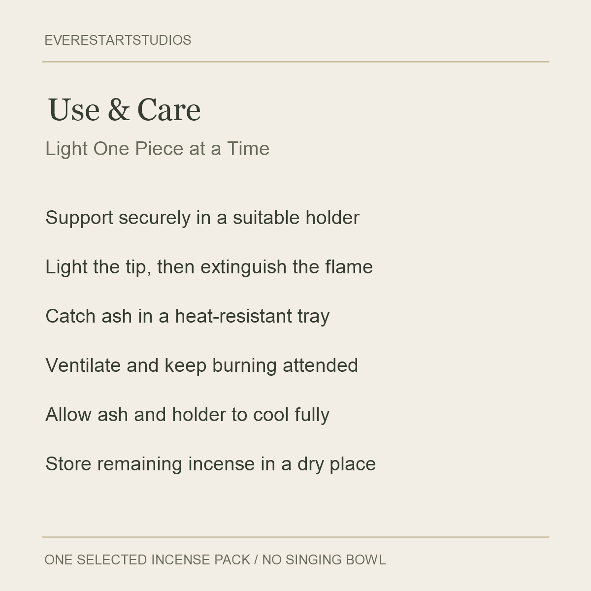 Singing Bowl Incense Series — Use & Care