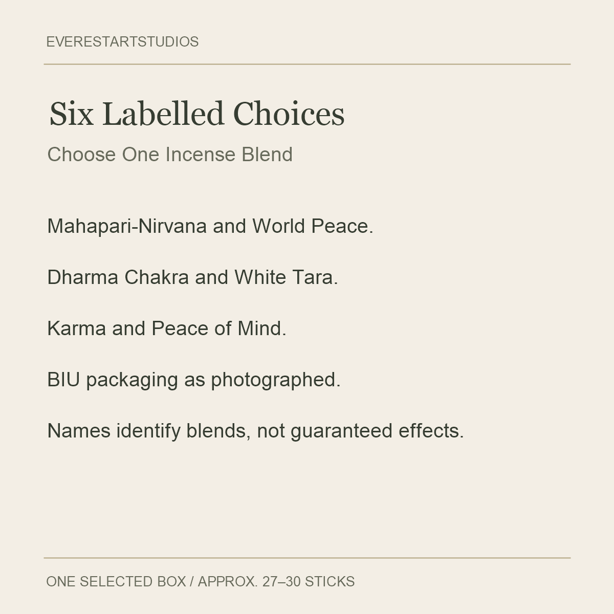 BIU Incense Sticks — Tribute Series — fragrance