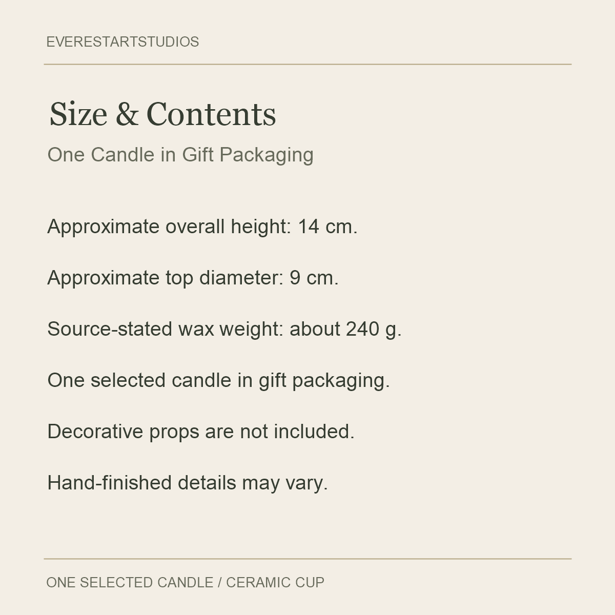 Floral Scented Candle — Rose or Gardenia — Size & Contents