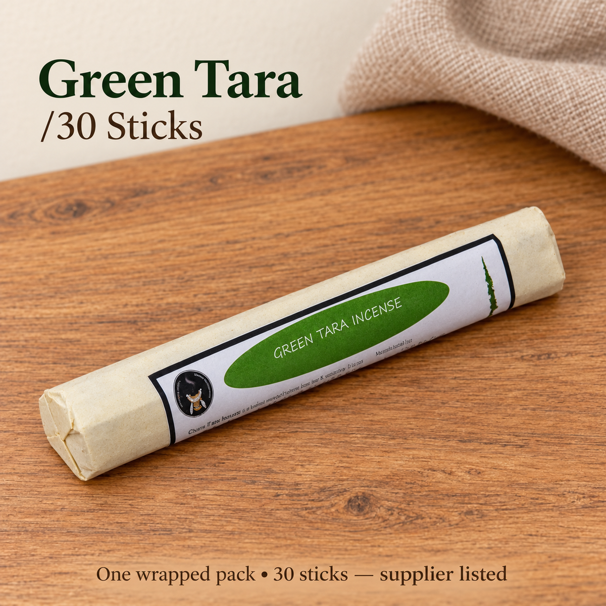 Chimi Poizokhang Green Tara Incense — 30-Stick Wrapped Pack — product-02