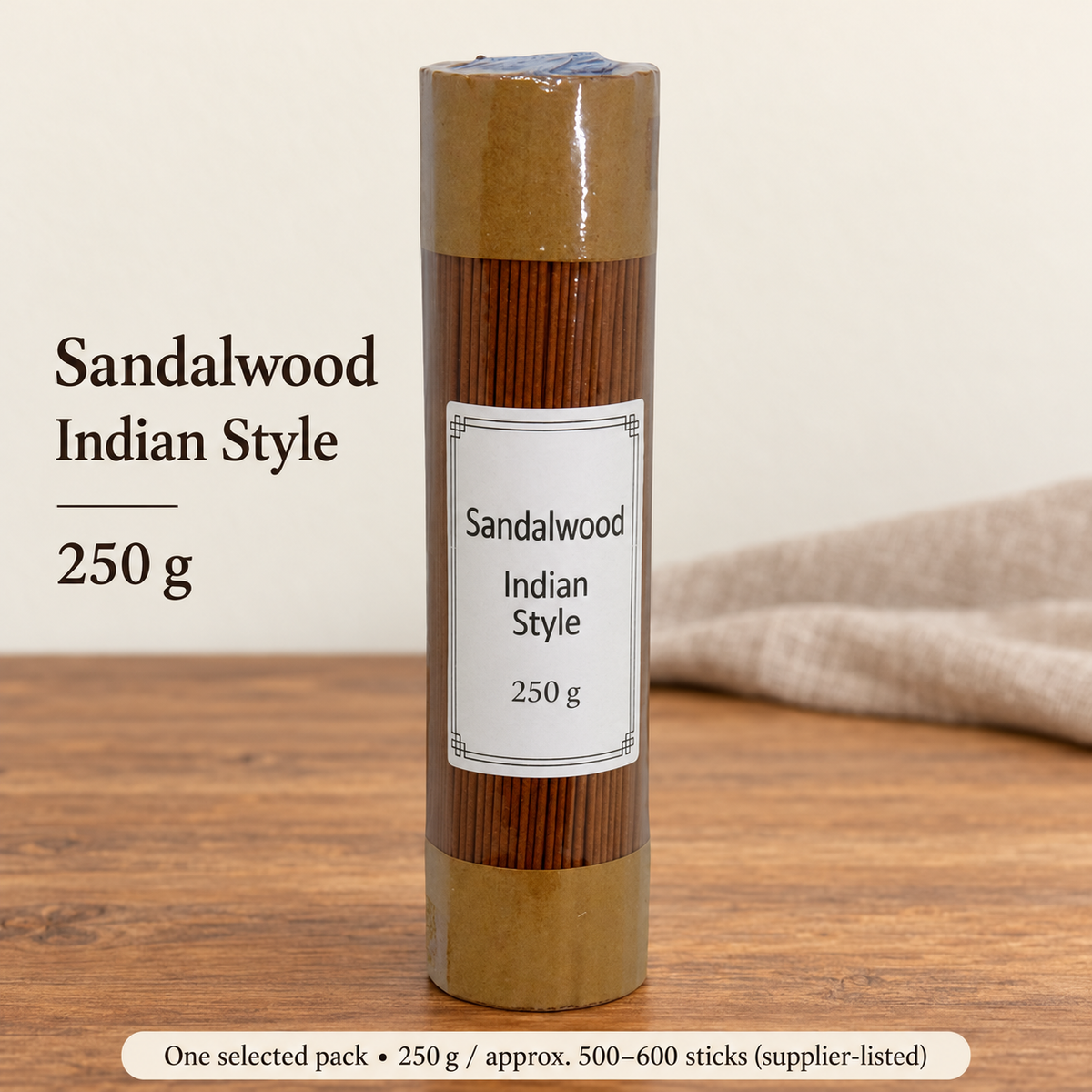 Incense Sticks — Sandalwood, Agarwood, Tibetan Style & Mugwort, 250 g Packs — variant-01