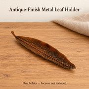 Antique-Finish Metal Leaf Incense Holder — variant-01