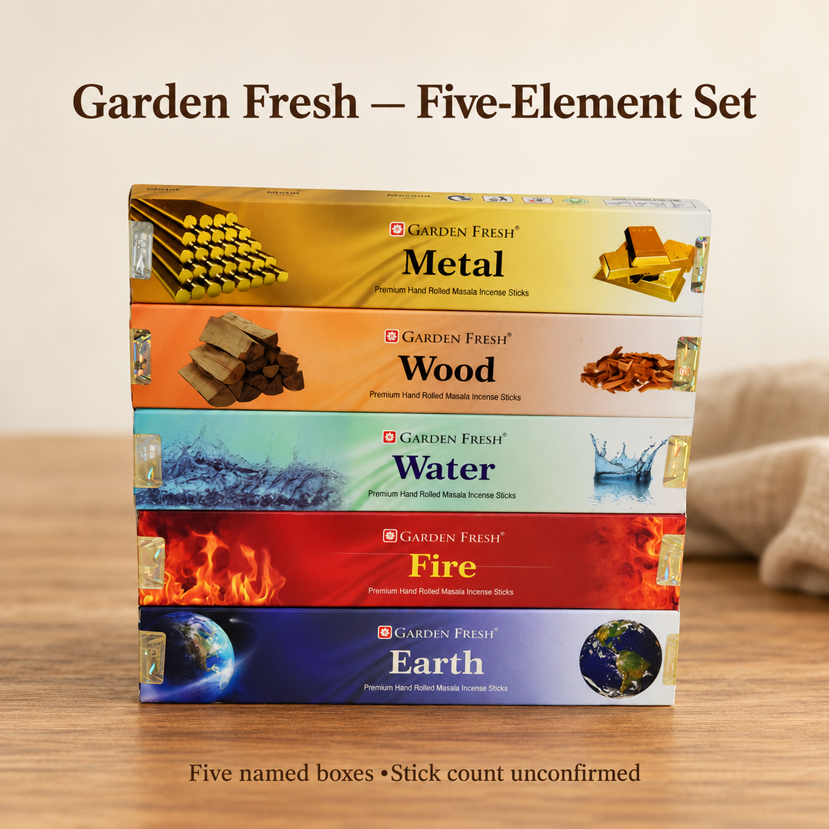 Garden Fresh Five-Element Set actual packaging