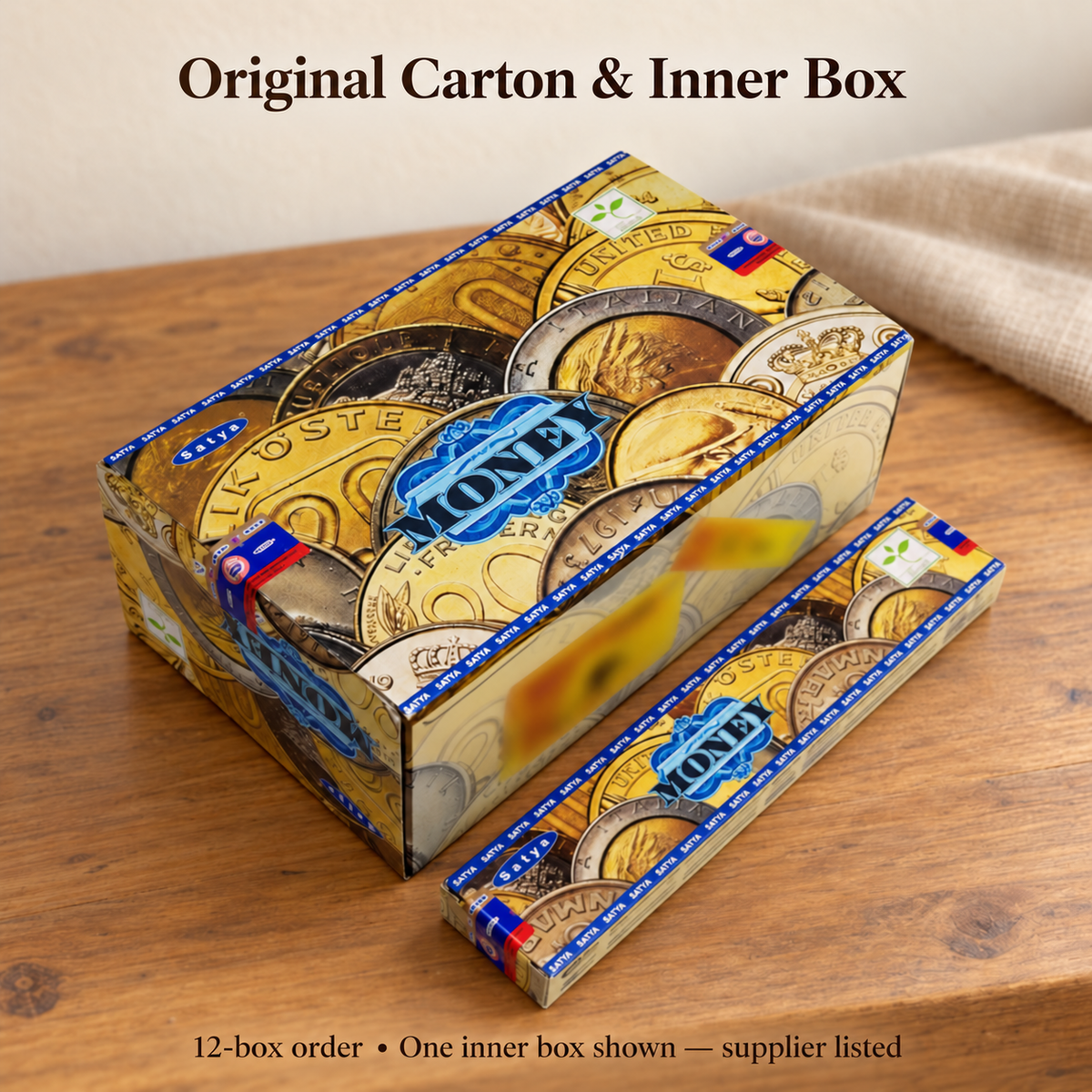 Satya Money carton and original included inner box