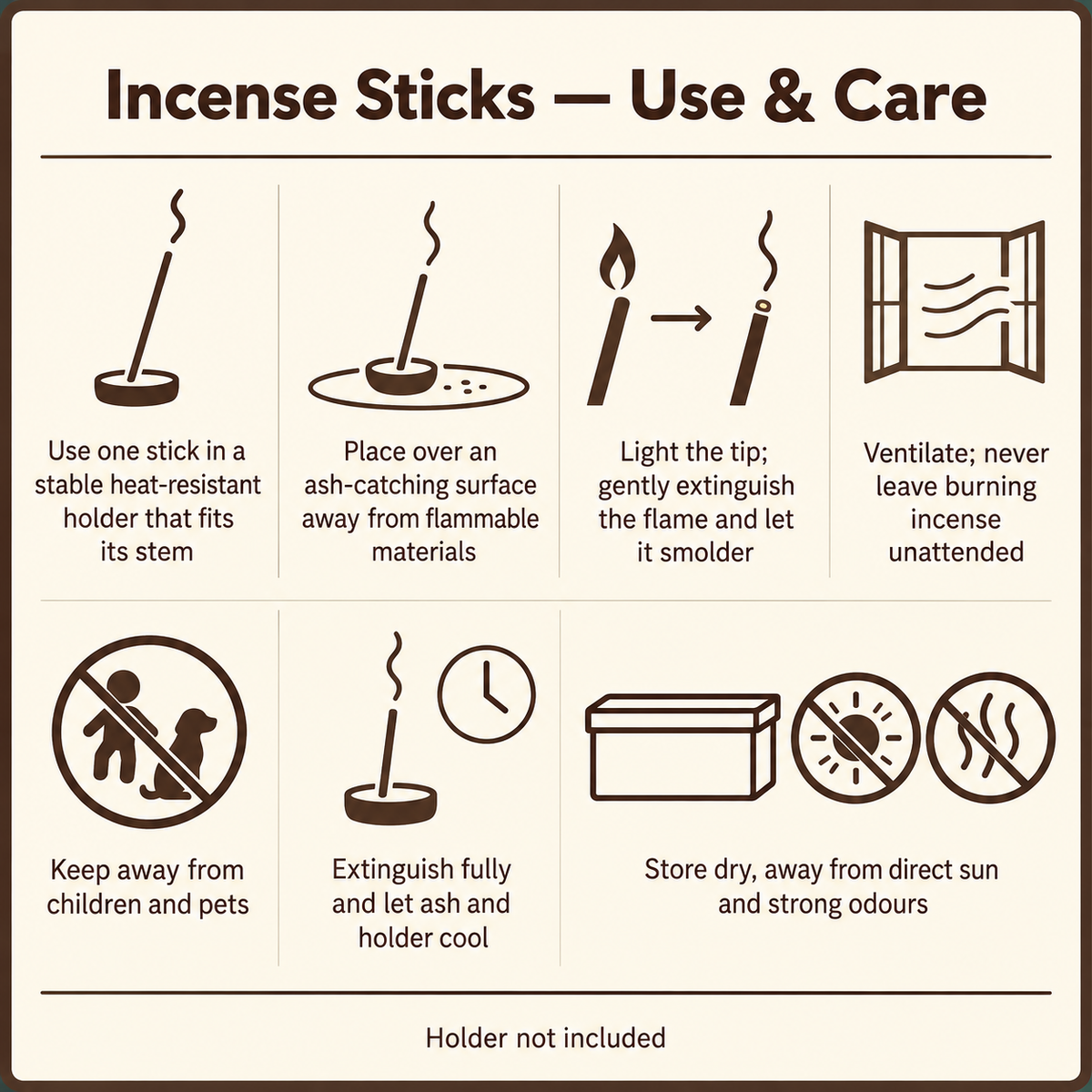 Call Customers incense use and care guide