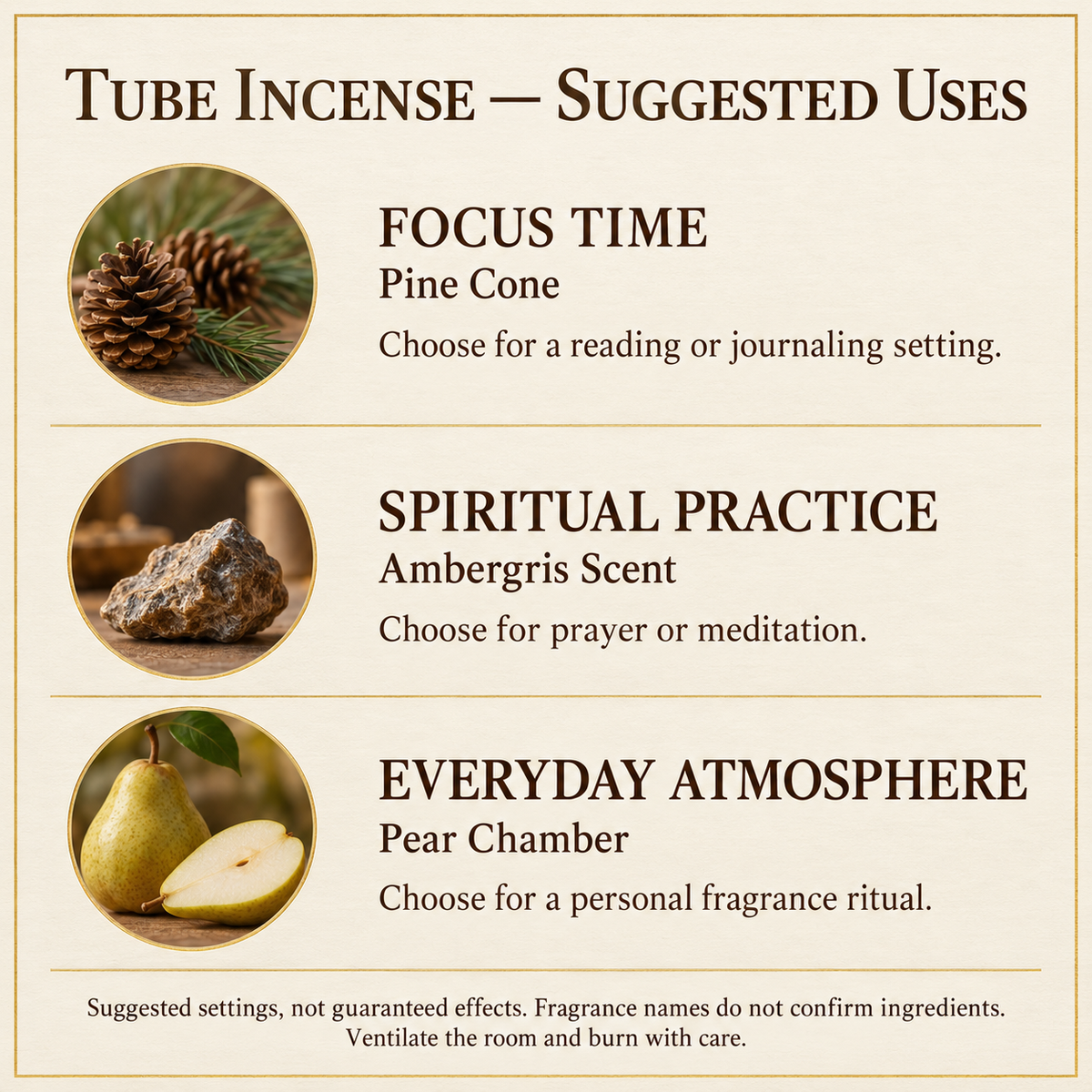Fragrance suggested uses guide