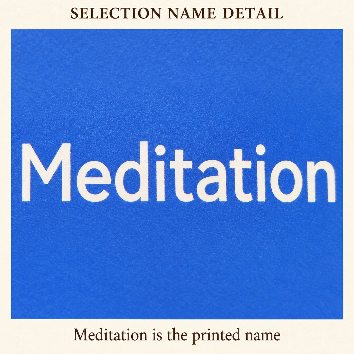Original Meditation carton label