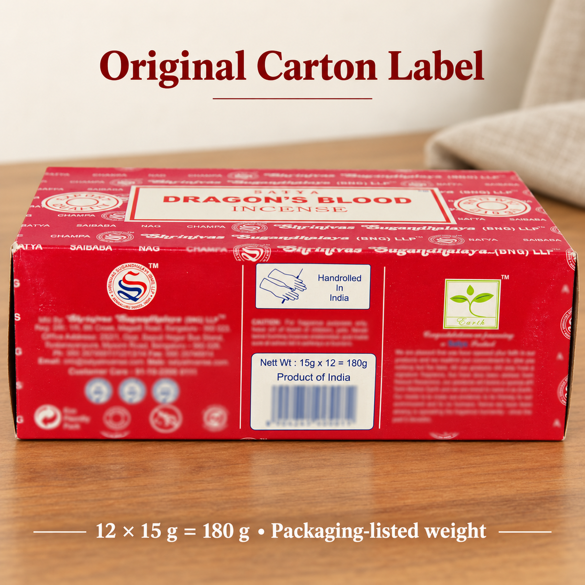 Satya Dragon's Blood Incense — 12-Box Carton, 180 g | product-03
