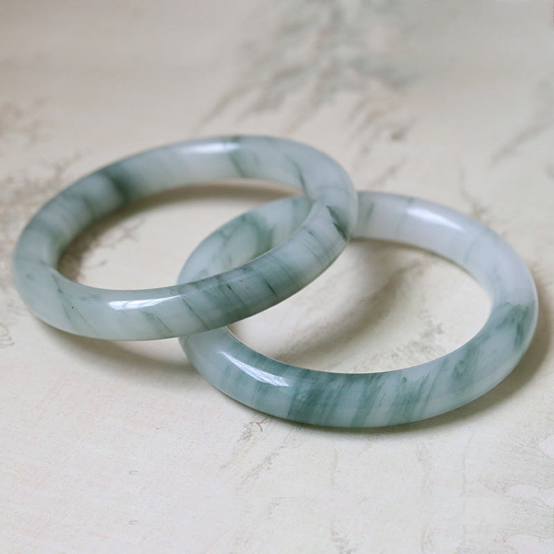 EverestArtstudios Natural Jade Luck Prosperity Bangle Bracelet