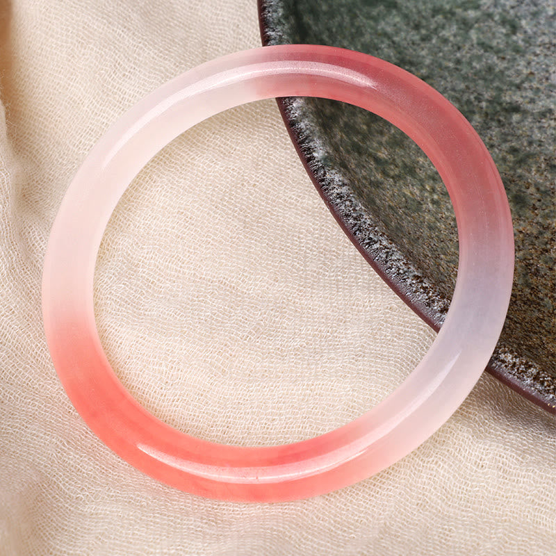EverestArtstudios Pink Golden Silk Jade Wealth Bracelet Bangle