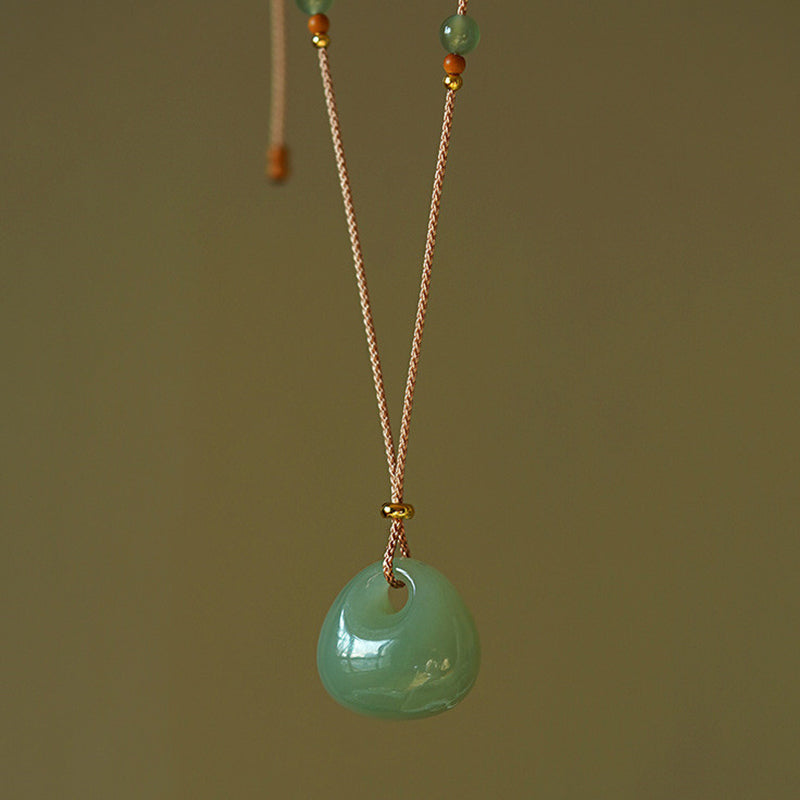 EverestArtstudios Natural Jade Luck Prosperity Necklace Pendant