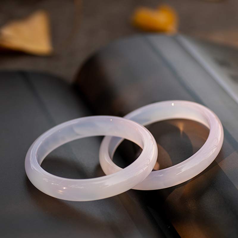 EverestArtstudios Natural Chalcedony Harmony Positive Bracelet Bangle