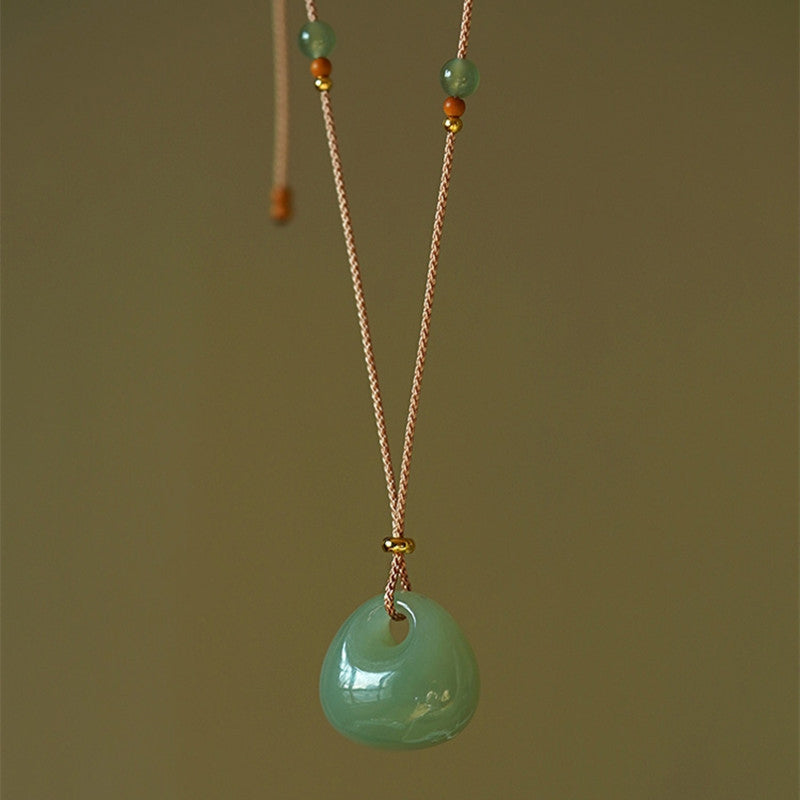 EverestArtstudios Natural Jade Luck Prosperity Necklace Pendant